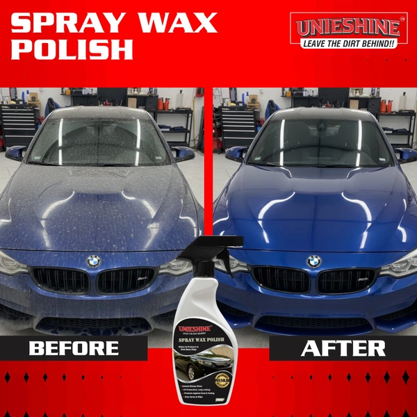 UNIESHINE Premium Liquid Wax Polish Spray 500ML with Microfiber Cloth – Car & Bike Spray Wax | Instant Shine, High Gloss Finish & Long-Lasting Paint Protection