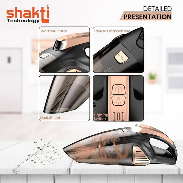 SHAKTI TECHNOLOGY Shakti Technology Sweep High Power Auto Car Vacuum Cleaner for Deep Cleaning, Hand Held Portable Cars Vacuum for Car Cleaning with DC 12V, 140W Vacuum Motor & 5000 PA Powerful Suction