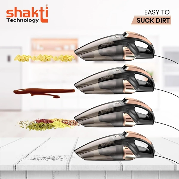 SHAKTI TECHNOLOGY Shakti Technology Sweep High Power Auto Car Vacuum Cleaner for Deep Cleaning, Hand Held Portable Cars Vacuum for Car Cleaning with DC 12V, 140W Vacuum Motor & 5000 PA Powerful Suction