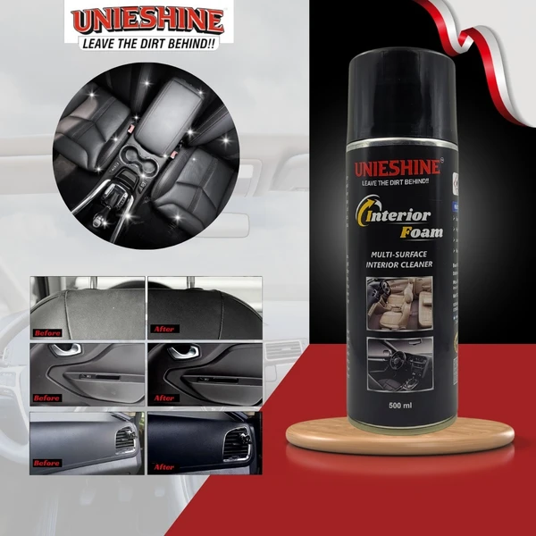 UNIESHINE Foam Interior Cleaner (500ML) With Sponge & Microfiber Cloth