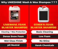 UNIESHINE Foam Wash Car Shampoo Concentrate 5L | pH Neutral Snow Foam | Extreme Suds Car Wash Soap | Safe for All Paints | Powerful Dust & Grime Removal | Professional Car Detailing Shampoo