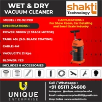 SHAKTI TECHNOLOGY Shakti Technology Wet & Dry VC-92 Pro Double Motor Vacuum Cleaner With 40L Capacity With 1800Watt With 100% Copper Motor