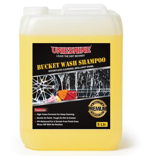 UNIESHINE Bucket Wash Car Shampoo 5 Litre | High Foaming, pH Balanced Concentrated Formula | 50ml in 5L Water | Scratch-Free Car Cleaning | Safe for All Car Surfaces