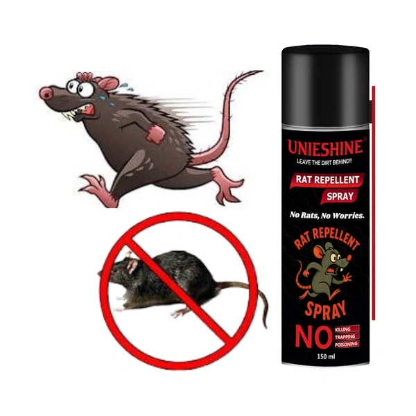 UNIESHINE Rat Repellent Spray 150ML | Natural Rodent & Mouse Deterrent for Car Engine, Home, Garage & Garden | Long-Lasting Rat Control Spray | Safe for Pets & Kids (Pack of 1)
