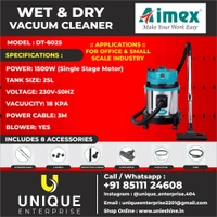 AIMEX DT-6025 Wet & Dry Vacuum Cleaner 1500W 25L
