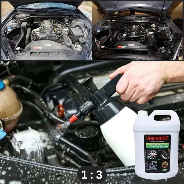 UNIESHINE Multipurpose Cleaner - 5 L | All Purpose Cleaner for Car Interiors | Detailing APC Concentrate | Stain & Bug Remover | Degreaser | Tyre, Carpet, & Upholstery Cleaner - Green