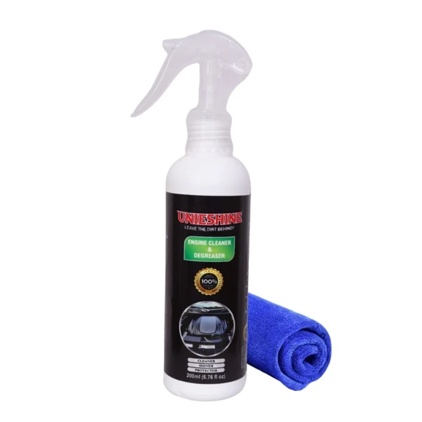 UNIESHINE Engine Cleaner (200ML) With Microfiber Cloth - Green