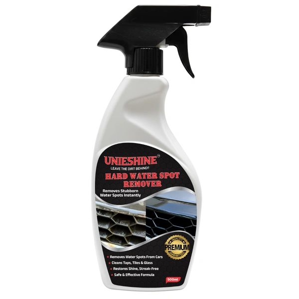 UNIESHINE Hard Water Spot Remover 500ML Limescale Mineral Deposit Remover Descaler for Car Glass Chrome Tiles Mirrors Bathroom Kitchen Tap Cleaner