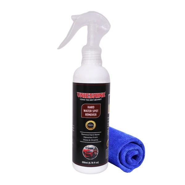 UNIESHINE Hard Water Spot Remover (200ML) With Microfiber Cloth