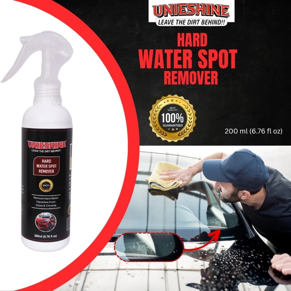 UNIESHINE Hard Water Spot Remover (200ML) With Microfiber Cloth