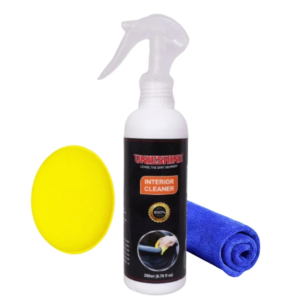 UNIESHINE Interior Cleaner (200ML) With Microfiber Cloth & Polish Applicator