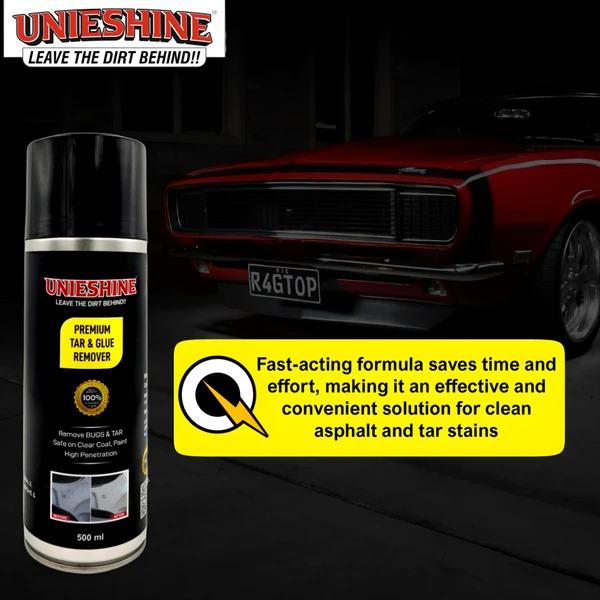 UNIESHINE Tar, Glue, and Bug Remover | Effective Cleaning Solution (500ML)