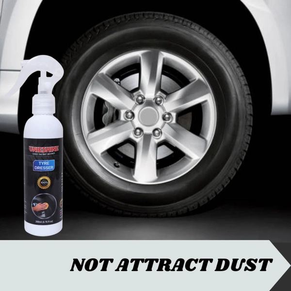 UNIESHINE  Tyre Polish 200ML with Applicator | Long-Lasting Glossy Shine | Protect & Restore Tyres - Blue