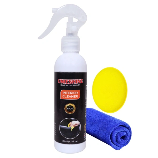 UNIESHINE Interior Cleaner (200ML) With Microfiber Cloth & Polish Applicator