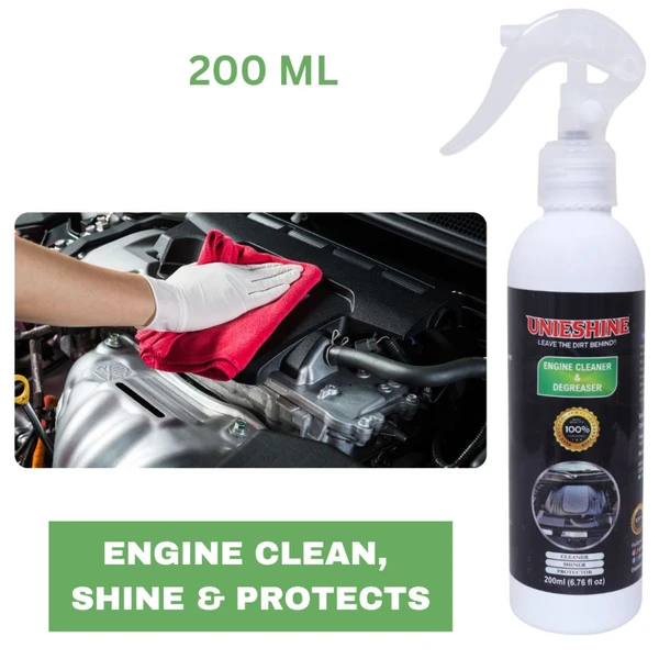 UNIESHINE Engine Cleaner (200ML) With Microfiber Cloth - Green