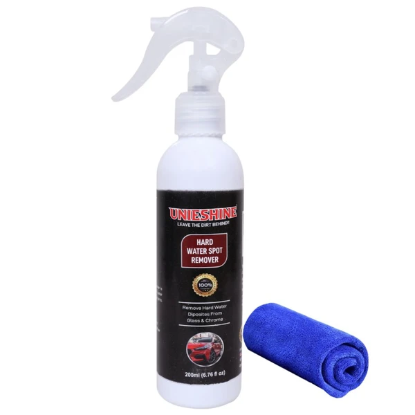 UNIESHINE Hard Water Spot Remover (200ML) With Microfiber Cloth