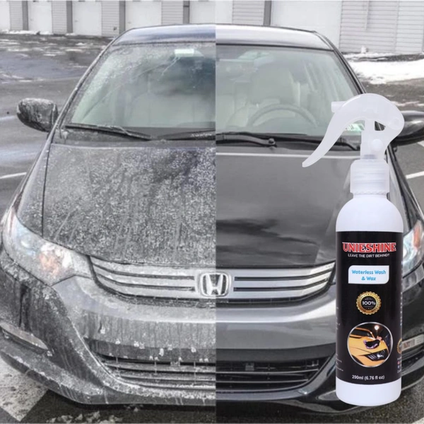 UNIESHINE Waterless Wash & Wax (200ML) With Microfiber Cloth - Cyan Aqua