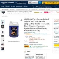 UNIESHINE  Premium Tyre Polish 5 Litre - Royal Blue