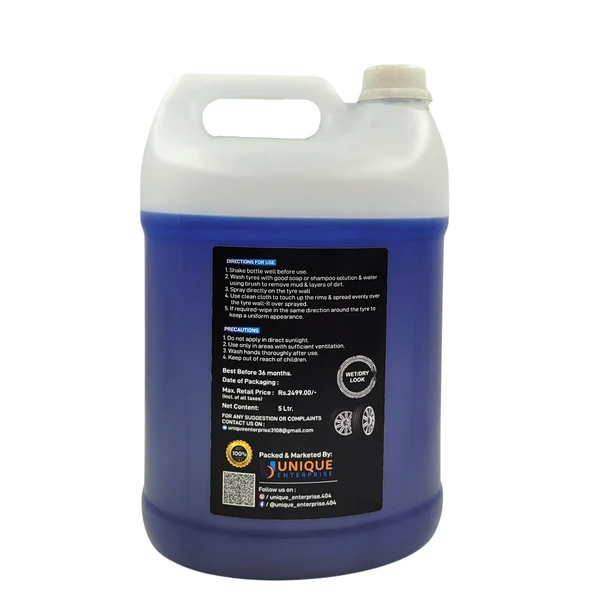 UNIESHINE  Premium Tyre Polish 5 Litre - Royal Blue