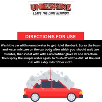 UNIESHINE Wash Shampoo & Wax (200ML) With Microfiber Cloth - Thunderbird