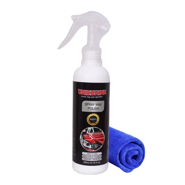 UNIESHINE Spray Wax Polish (200ML) With Microfiber Cloth