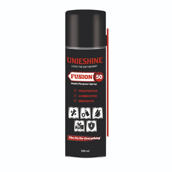 UNIESHINE Fusion-50 Multipurpose Spray 500ml – Rust Remover, Lubricant & Moisture Repellent for Car, Bike, Tools, Home & Industrial Maintenance