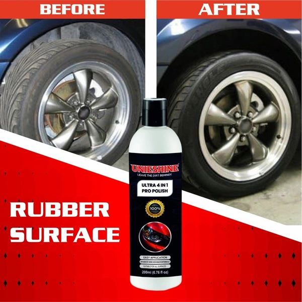 UNIESHINE All in One Car Polish 200ml Multipurpose Car Bike Polish Dashboard Plastic Fibre Restorer Polish Cream with Applicator Sponges for Shine Protection