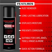 UNIESHINE Fusion-50 Multipurpose Spray 500ml – Rust Remover, Lubricant & Moisture Repellent for Car, Bike, Tools, Home & Industrial Maintenance