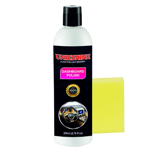 UNIESHINE Car Dashboard Dresser Polish 200ml Interior Polish for Car Bike Motorcycle Plastic Fibre Restorer UV Protection Anti Fading Crack Protection