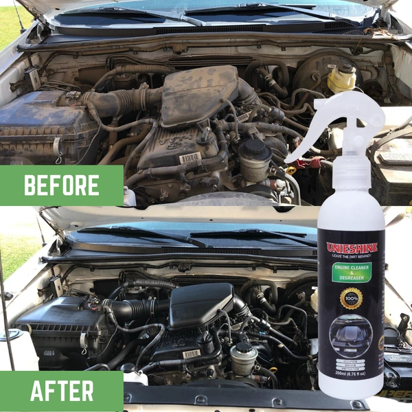 UNIESHINE Engine Cleaner Degreaser Spray 200ML with Microfiber Cloth Powerful Oil Grease Remover for Car Bike Motorcycle Engine Cleaner