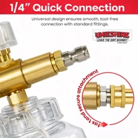 UNIESHINE Brass Adjustable Foam Cannon 1L Bottle, Heavy-Duty Transparent Snow Foam Lance for Pressure Washer, Thick Foam Car Wash & Detailing Tool