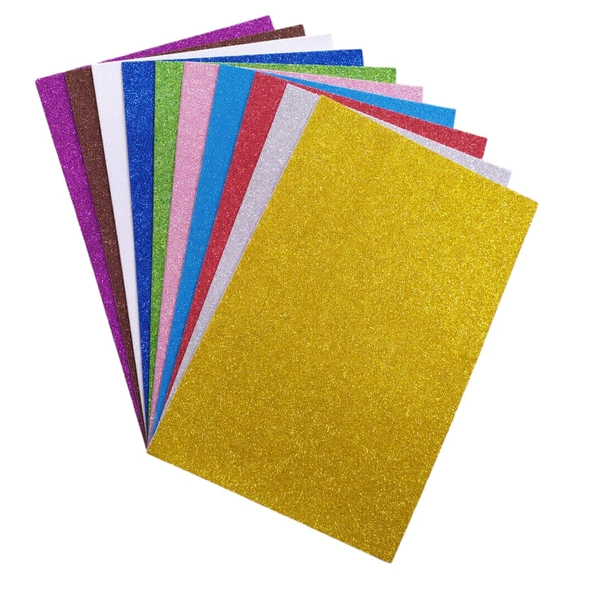 Foam Sheet Glitter With Sticker Mix Colour 10 Sheets