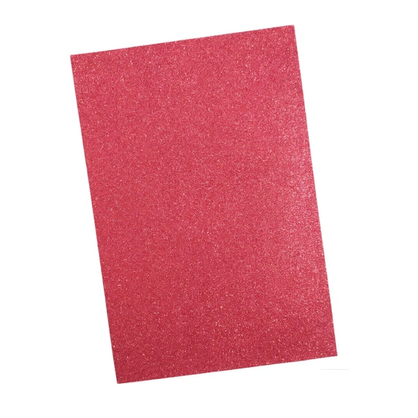 Foam Sheet Glitter With Sticker Red