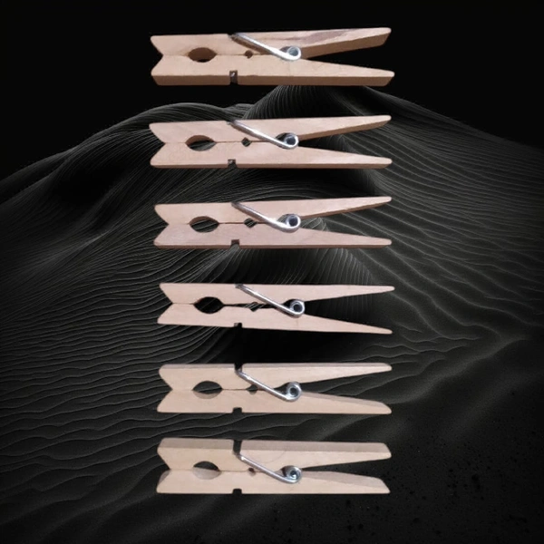 Wooden Clip Plain 7 CM. (6 Pcs Pack) 