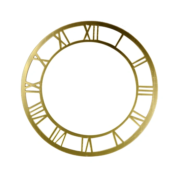 Acrylic Cutout Clock Roman Golden 8 Inch