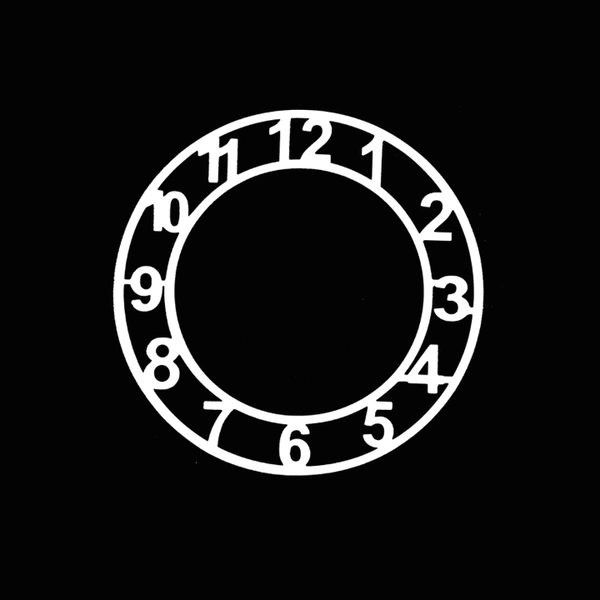 Acrylic Cutout Clock Number White 6 Inch