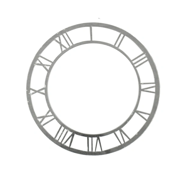 Acrylic Cutout Clock Roman Silver 10 Inch