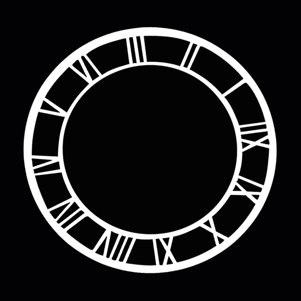 Acrylic Cutout Clock Roman White 8 Inch