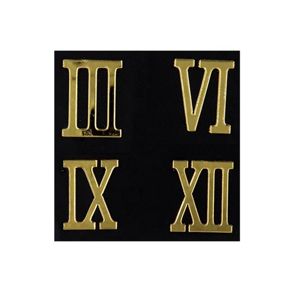 Acrylic Cutout Letter Roman Golden 1.25 Inch 4 Pcs