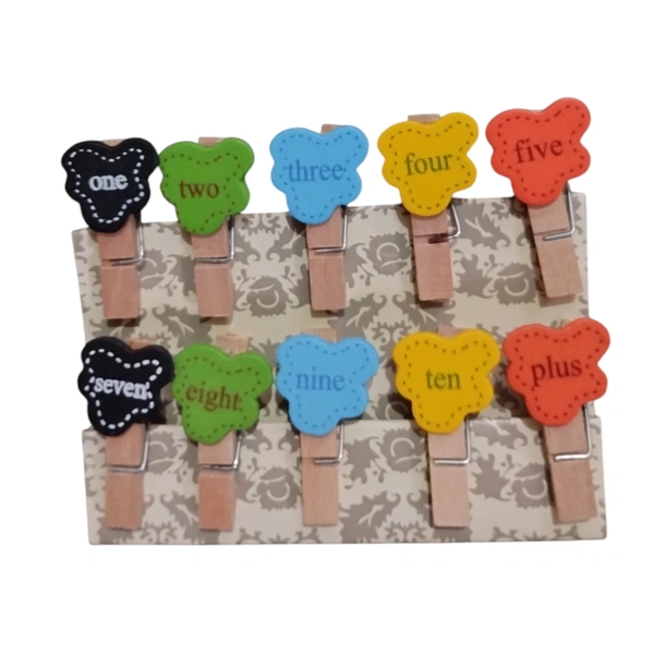 Design Wooden Clip 10 Pc Set (W11) 