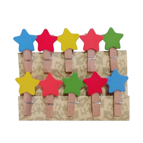 Design Wooden Clip 10 Pc Set (W16) 