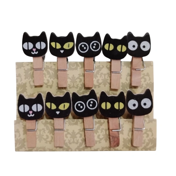 Design Wooden Clip 10 Pc Set (W17) 