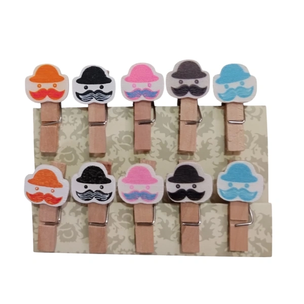 Design Wooden Clip 10 Pc Set (W18) 