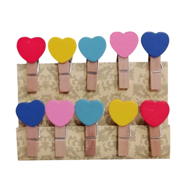 Design Wooden Clip 10 Pc Set (W19) 
