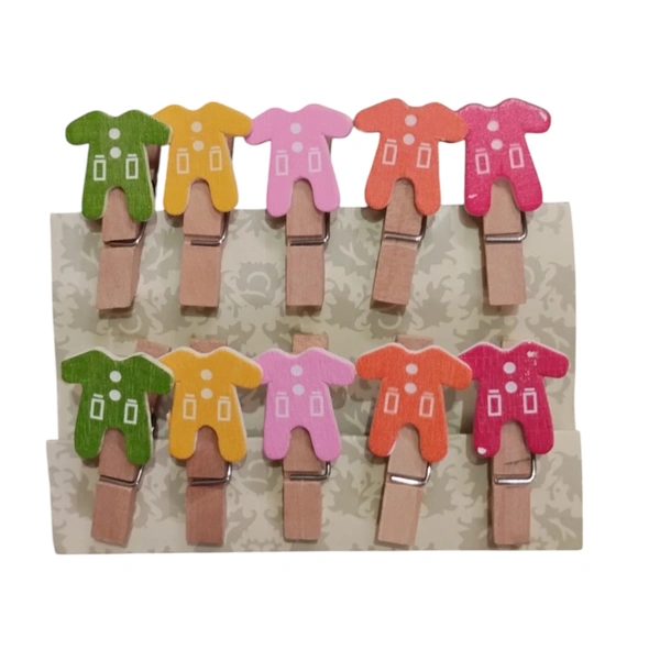 Design Wooden Clip 10 Pc Set (W22) 