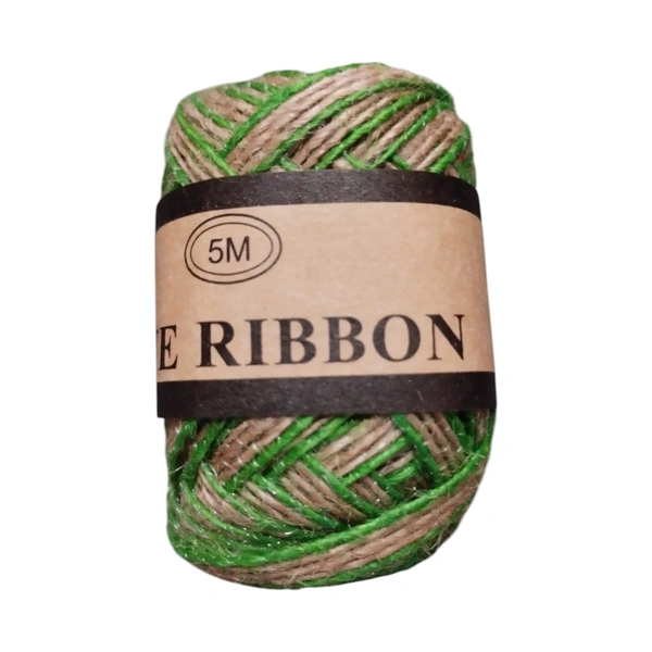 Jute Ribbon With Green Border 5 mtr