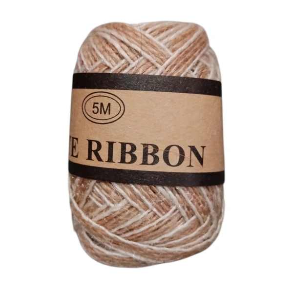 Jute Ribbon With White Border 5 mtr