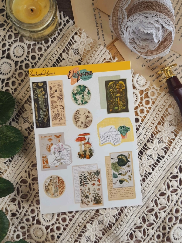 Enchanted Ferns Sticker Sheet - 6.5 X 4.5 Inches - Standard
