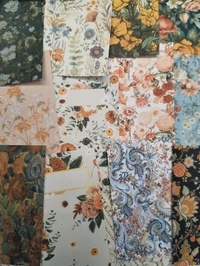 Intricate Floral Pattern Papers - 4 x 2.3 Inches