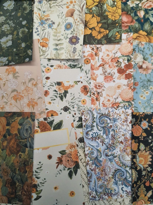 Intricate Floral Pattern Papers - 4 x 2.3 Inches